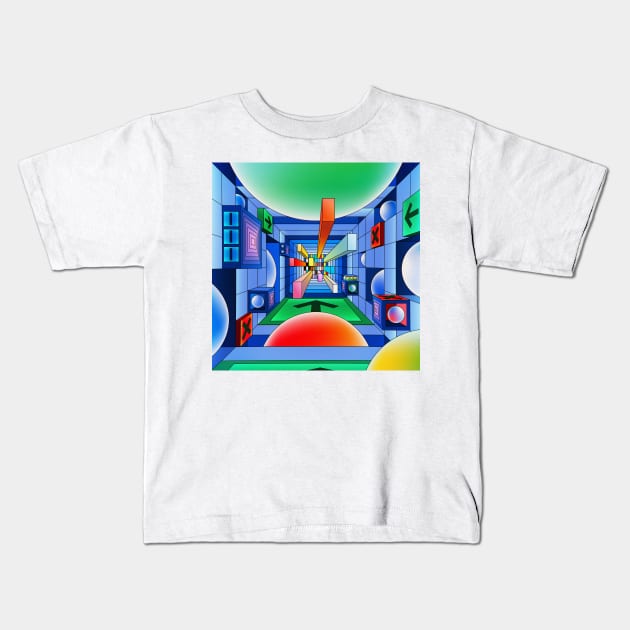 dynamic abstract 3d Kids T-Shirt by CreationArt8